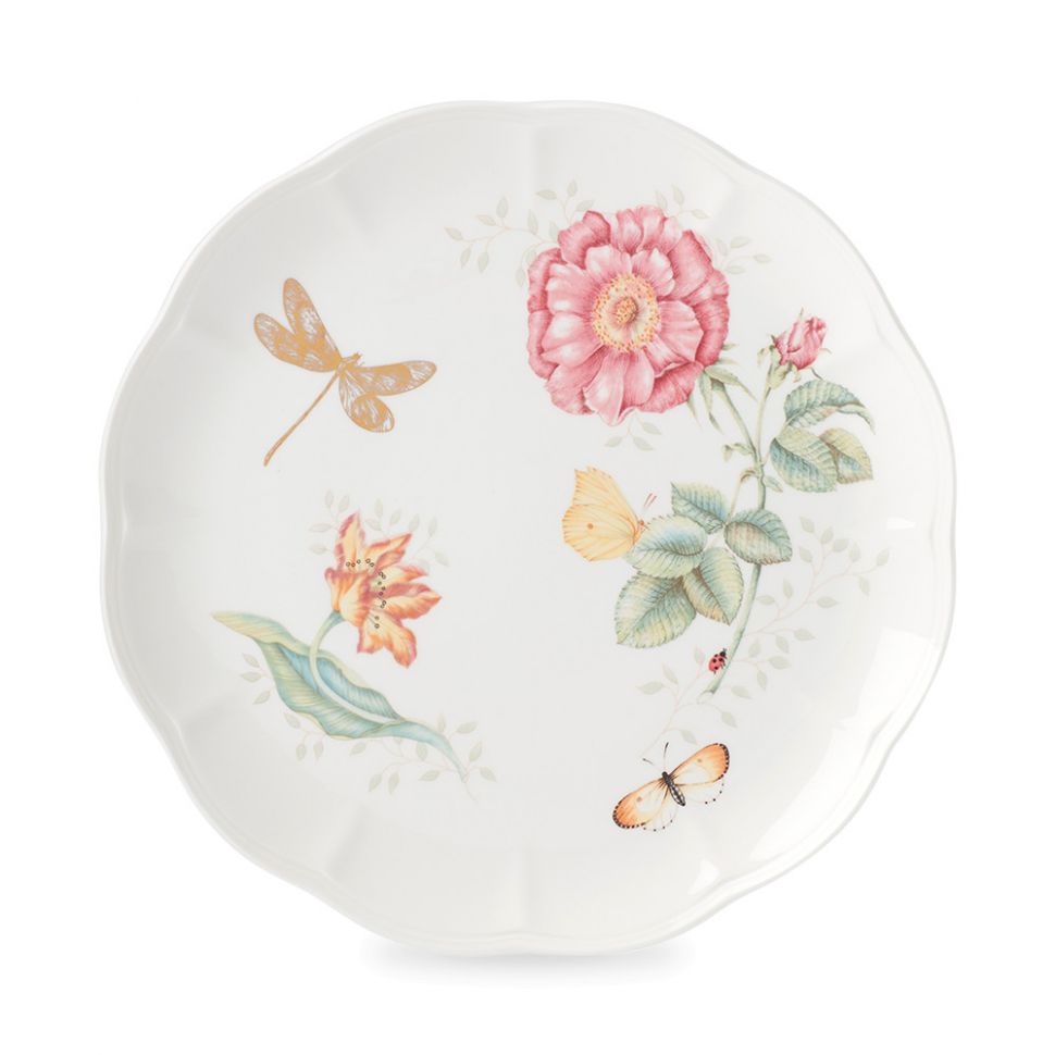 Тарелка обеденная «Бабочки на лугу Стрекоза», диаметр: 28 см, материал: фа фото 1