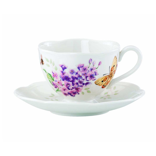 Чашка чайная с блюдцем 240мл Бабочки на лугу фото 1