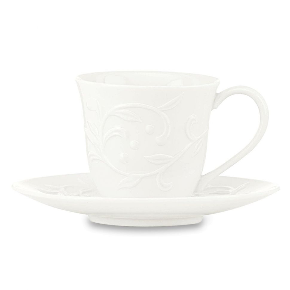 Чашка кофейная с блюдцем «Чистый опал рельеф», объем: 90 мл, материал: кос фото 1