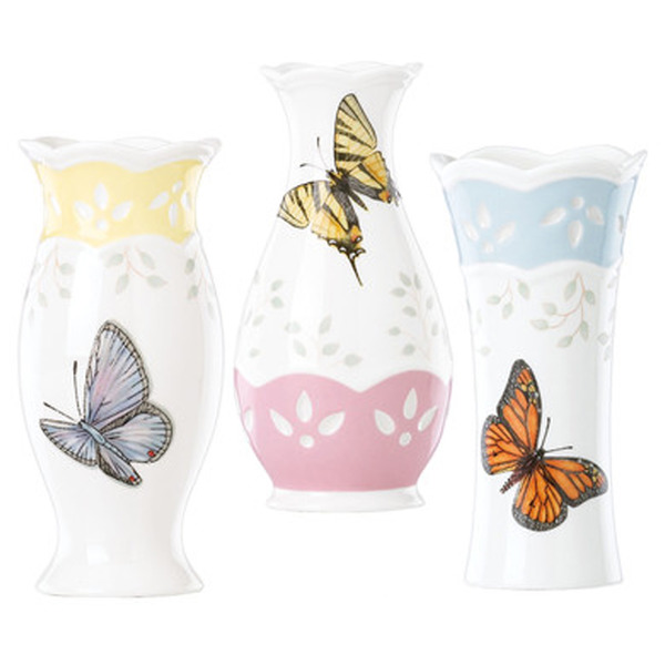 Набор из 3 вазочек 10см Бабочки на лугу фото 1