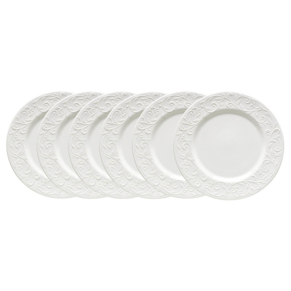 Набор из 6 тарелок обеденных Lenox Чистый опал, рельеф 28,5см фото 1