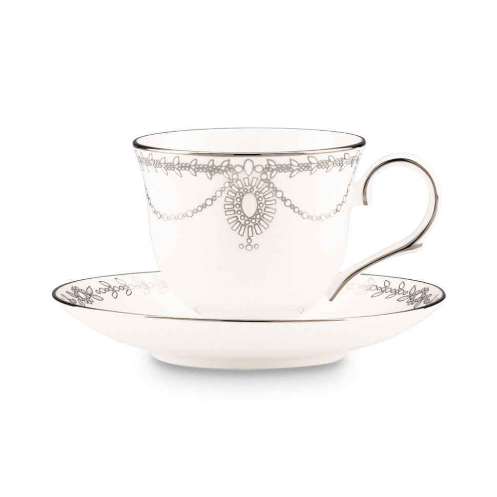Чашка чайная с блюдцем «Королевский жемчуг», объем: 180 мл, материал: кост фото 1